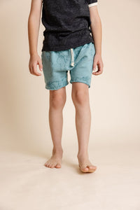 boy shorts - maps on oil blue