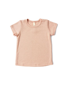 rib knit shorts - shell pink