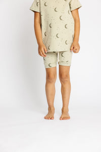 rib knit shorts - lunar on flax
