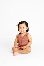 Load image into Gallery viewer, short tank romper - redwood