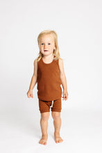 Load image into Gallery viewer, rib knit shorts - cognac tri blend