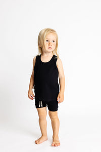 rib knit shorts - jet black