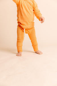 rib knit pant - creamsicle