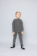 Load image into Gallery viewer, rib knit trademark hoodie - black stripe