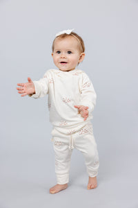 rib knit jogger - sunset on natural