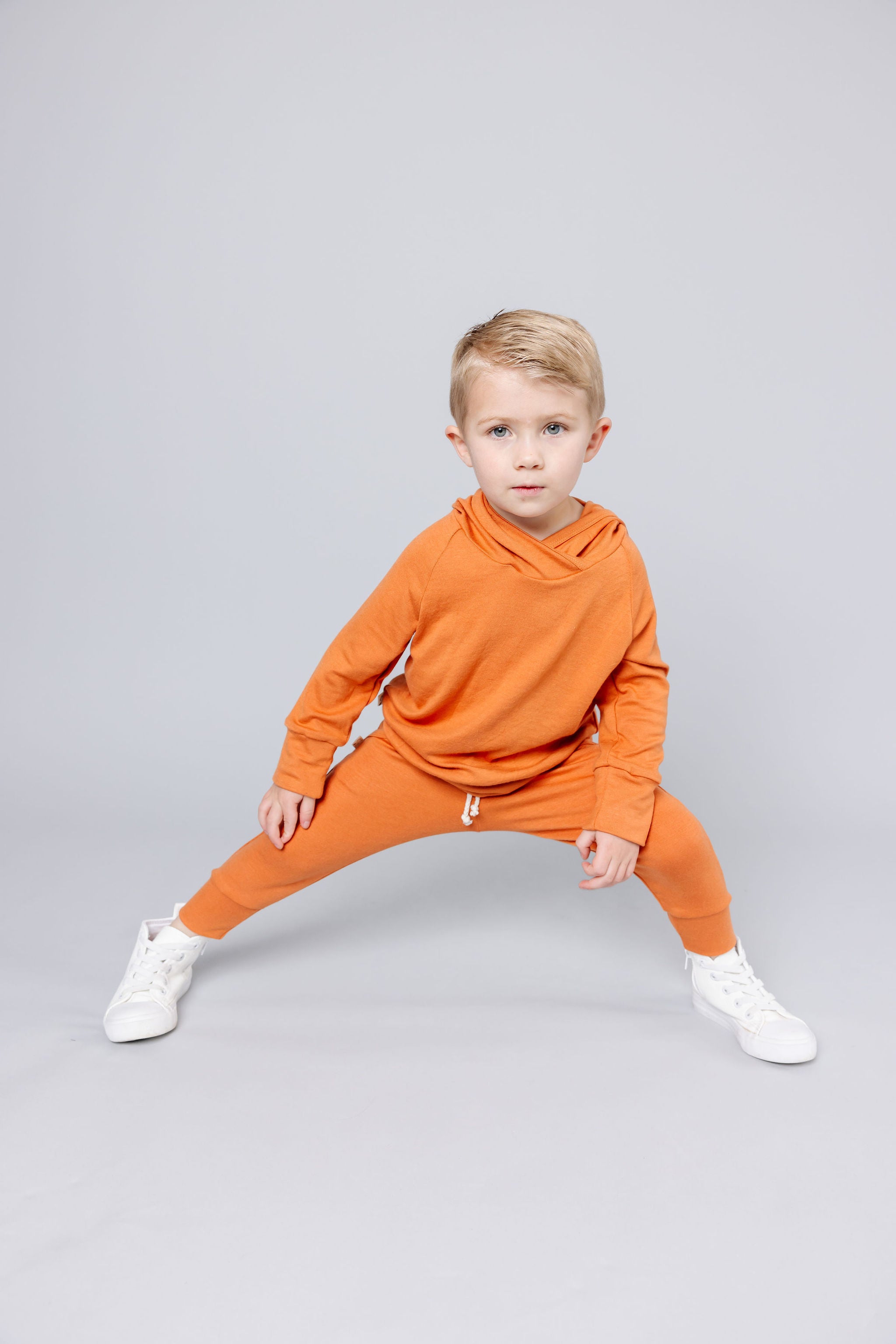 rib knit jogger - pumpkin