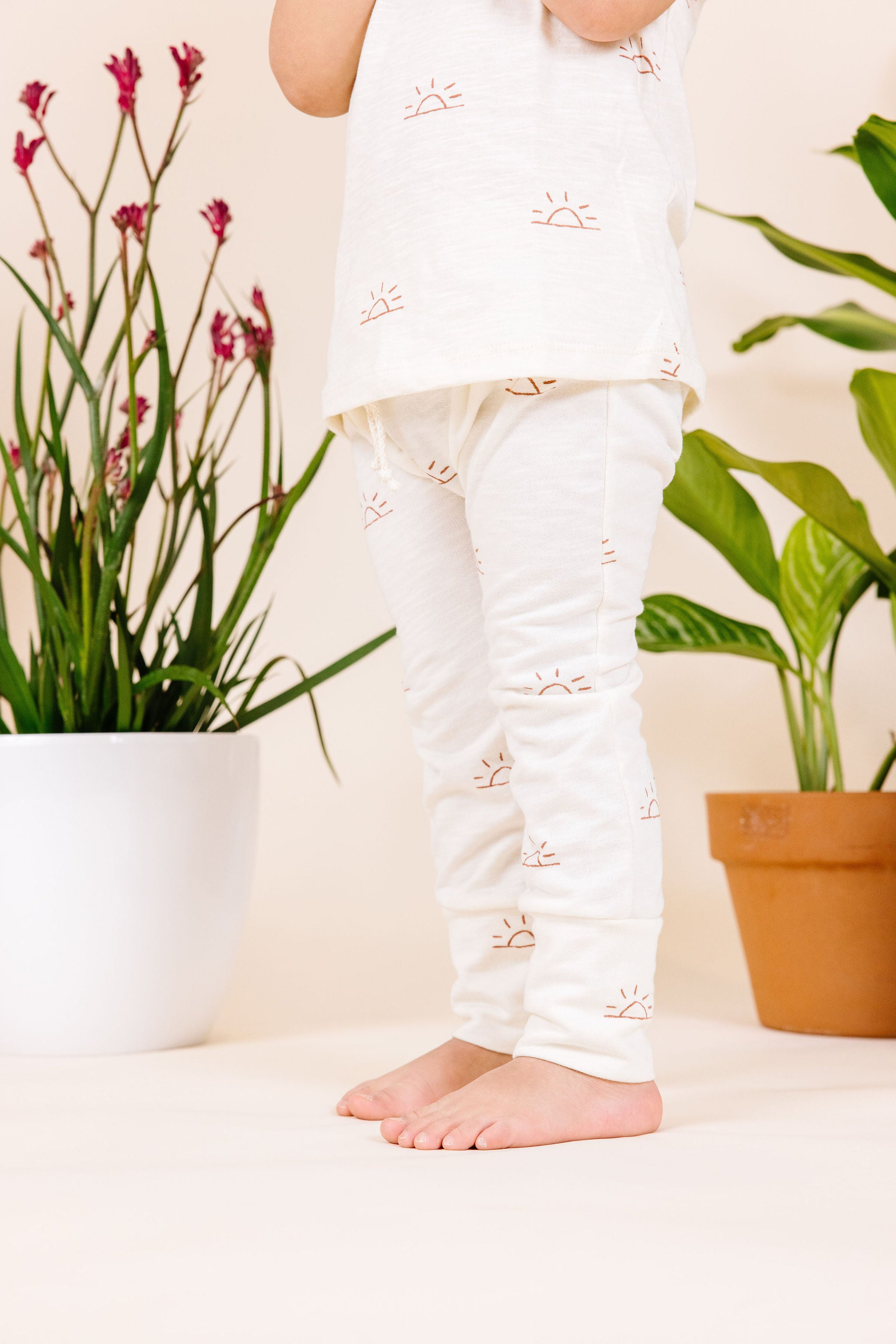 slub gusset pants CO - sunset on natural