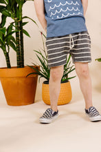 Load image into Gallery viewer, boy shorts - iron gray stripe