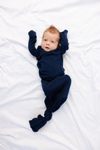 Load image into Gallery viewer, ribbed knotted sleeper - navy