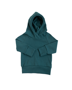 rib knit trademark hoodie - spruce