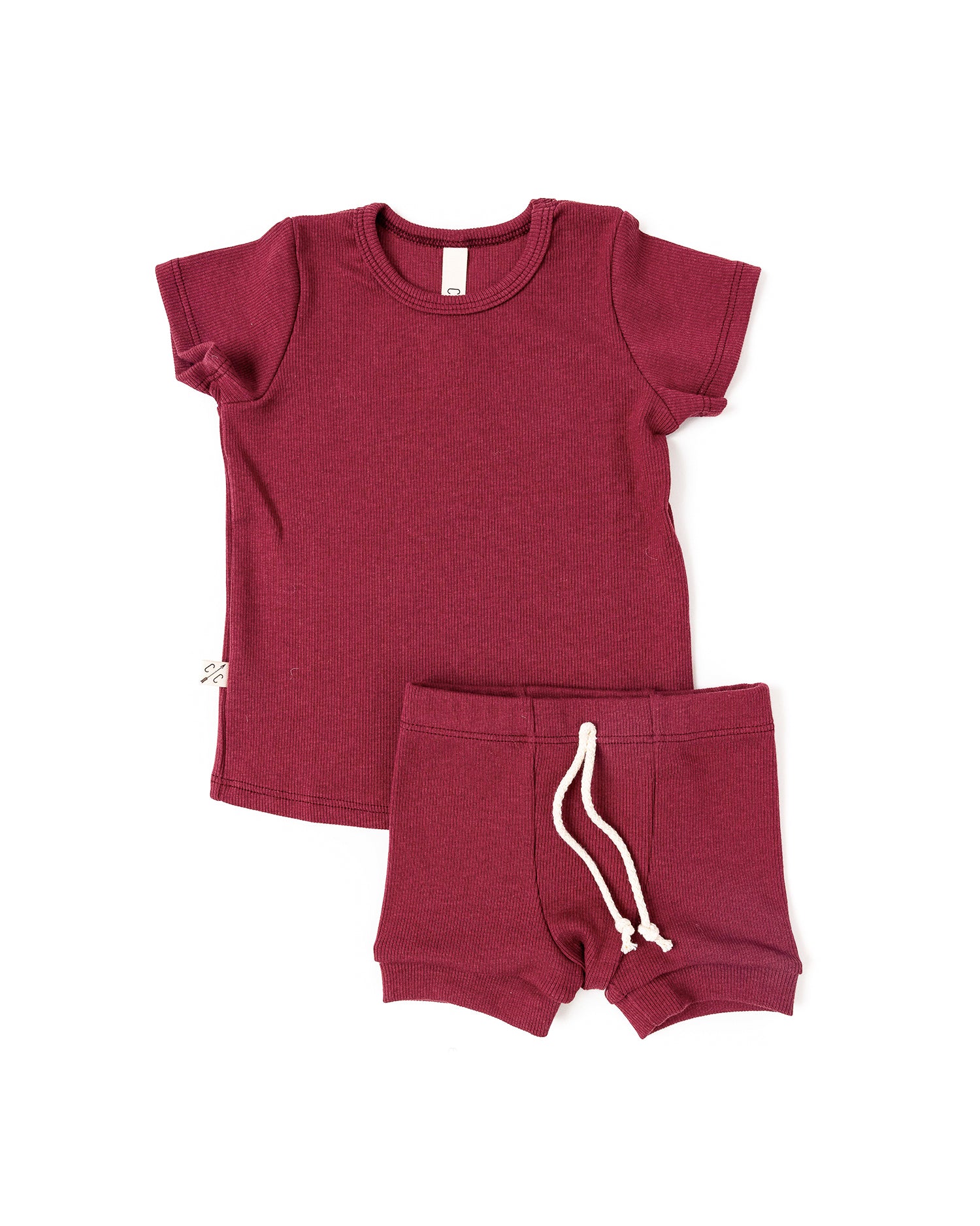 rib knit shorts - ruby – Childhoods Clothing