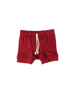 rib knit shorts - crimson
