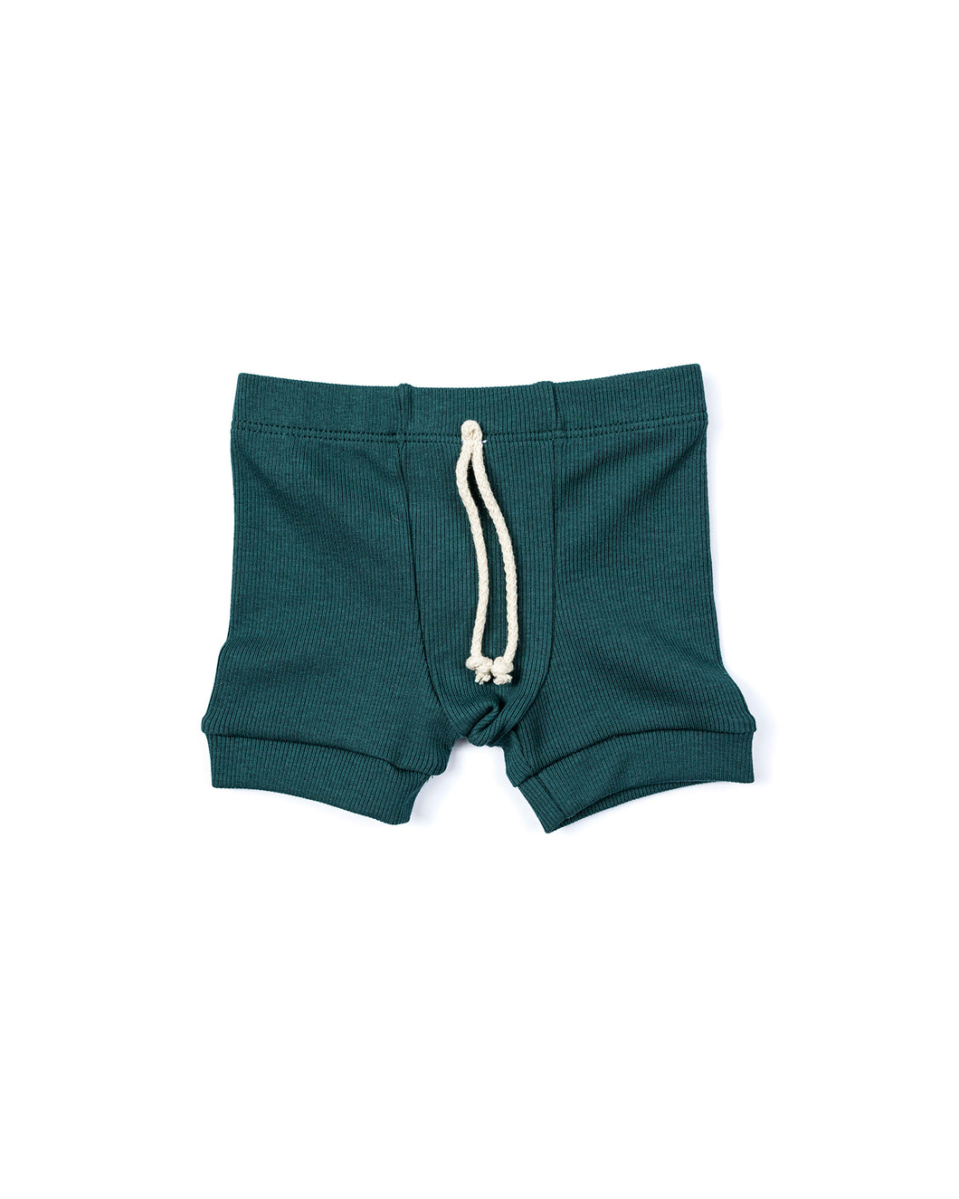 rib knit shorts - spruce