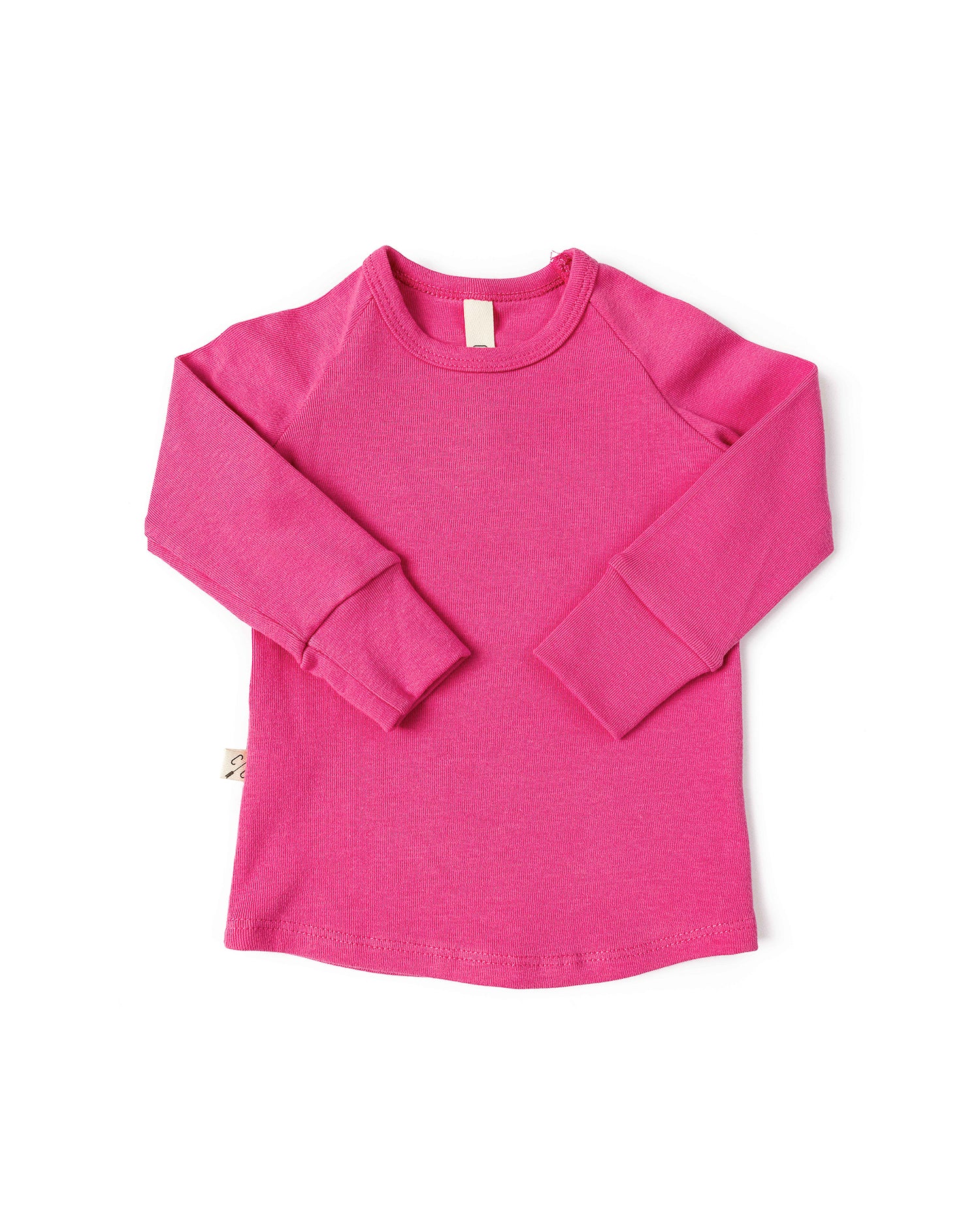 Rib Knitted Long Sleeve Top Pink