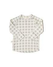 Load image into Gallery viewer, rib knit long sleeve tee - gray plaid modal