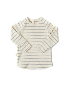 rib knit long sleeve tee - stone stripe
