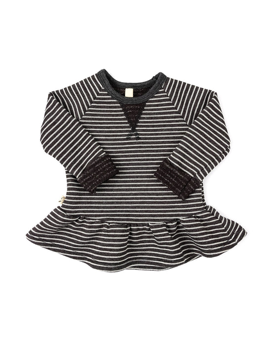 peplum crew - onyx stripe