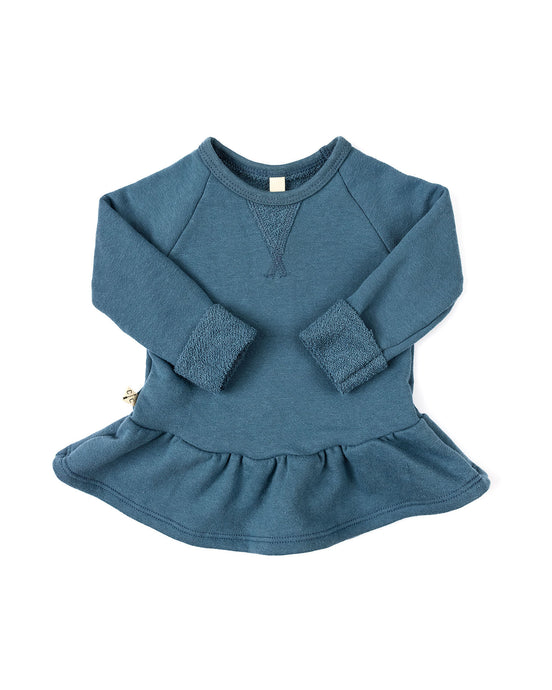 peplum crew - pigeon blue