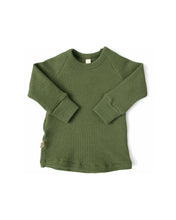 Load image into Gallery viewer, waffle knit long sleeve top - khaki green