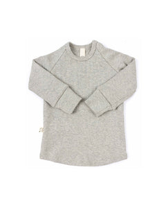rib knit long sleeve tee - medium gray