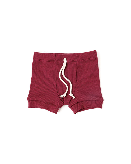 rib knit shorts - ruby