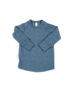 rib knit long sleeve tee - constellations on pigeon blue