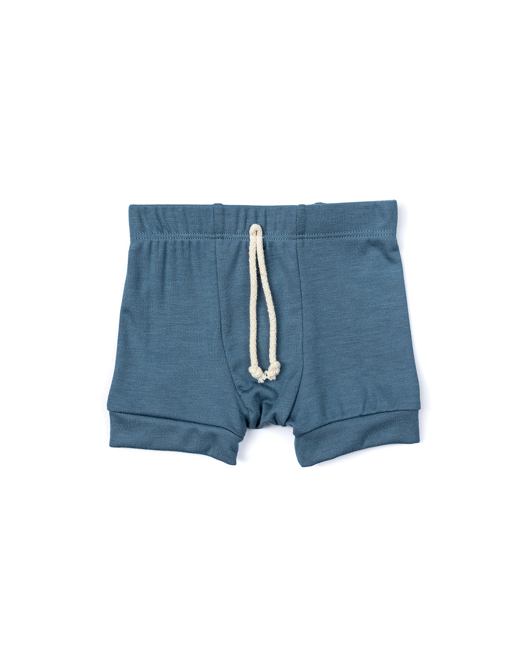 rib knit shorts - pigeon blue