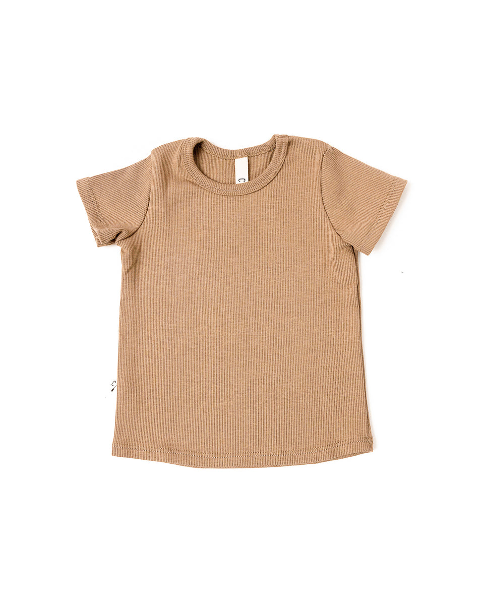 rib knit tee - kraft – Childhoods Clothing