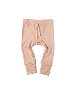 rib knit pant - shell pink