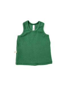 rib knit tank top - emerald