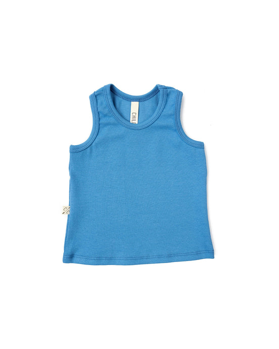 rib knit tank top - marine blue