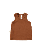 Load image into Gallery viewer, rib knit tank top - cognac tri blend