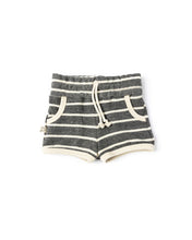 Load image into Gallery viewer, french terry retro short - iron gray stripe