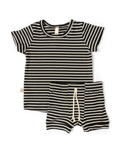 Load image into Gallery viewer, rib knit tee - black stripe
