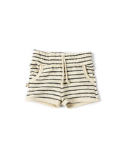 Load image into Gallery viewer, french terry retro short - natural stripe