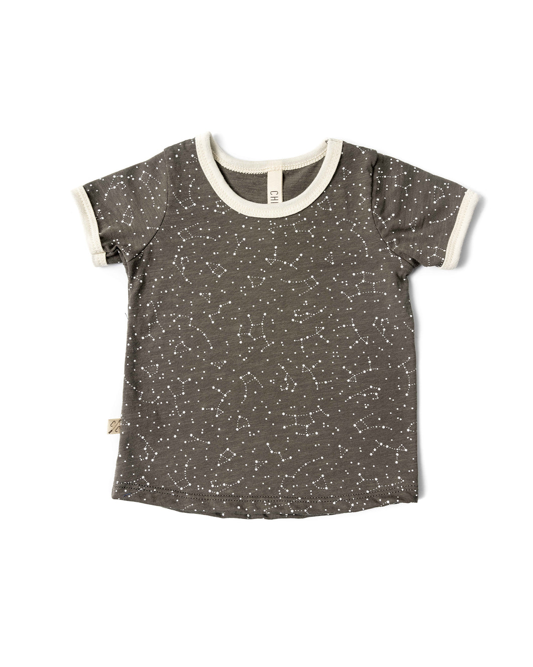 ringer tee - constellations on faded black
