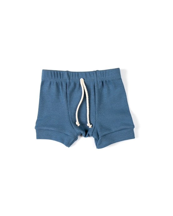 rib knit shorts - french blue