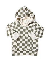 Load image into Gallery viewer, beach hoodie - vetiver checkerboard