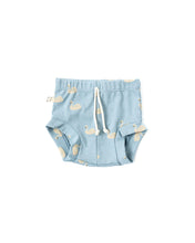 Load image into Gallery viewer, rib knit bloomers - swans on dusty blue