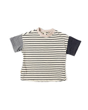 Load image into Gallery viewer, boxy tee - natural stripe/mushroom