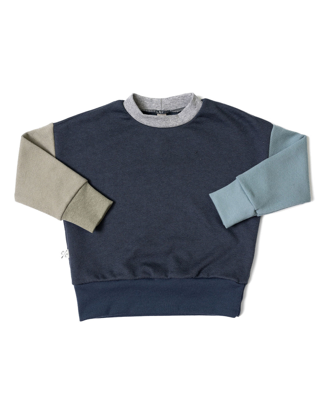 boxy sweatshirt - collegiate blue and pebble