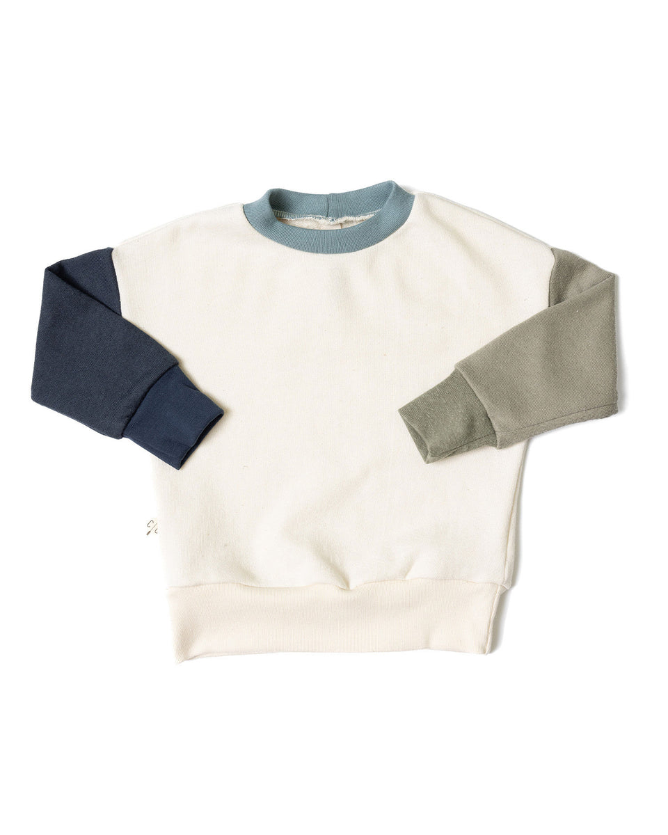 boxy sweatshirt - natural and rainwater – Childhoods Clothing