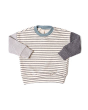 Load image into Gallery viewer, boxy sweatshirt - natural stripe and rainwater