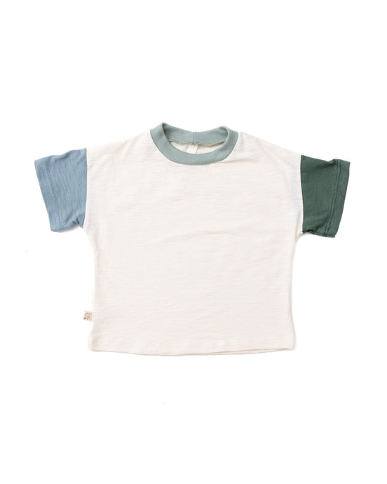 boxy tee - natural and fern