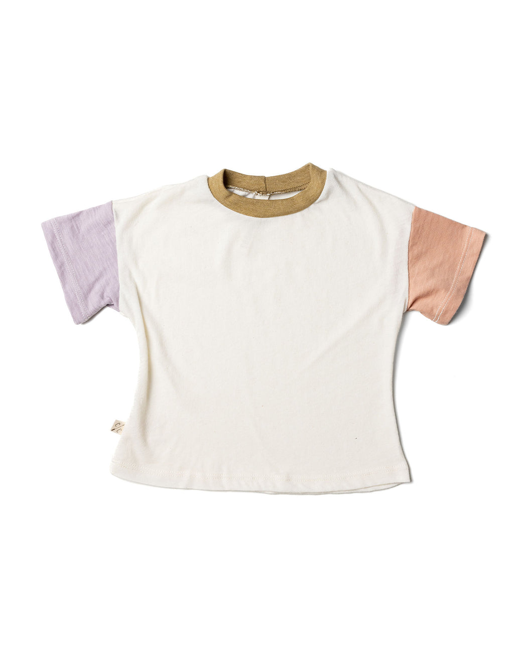 boxy tee - natural and ochre