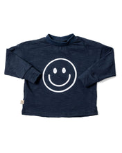 Load image into Gallery viewer, boxy long sleeve tee - smile on collegiate blue