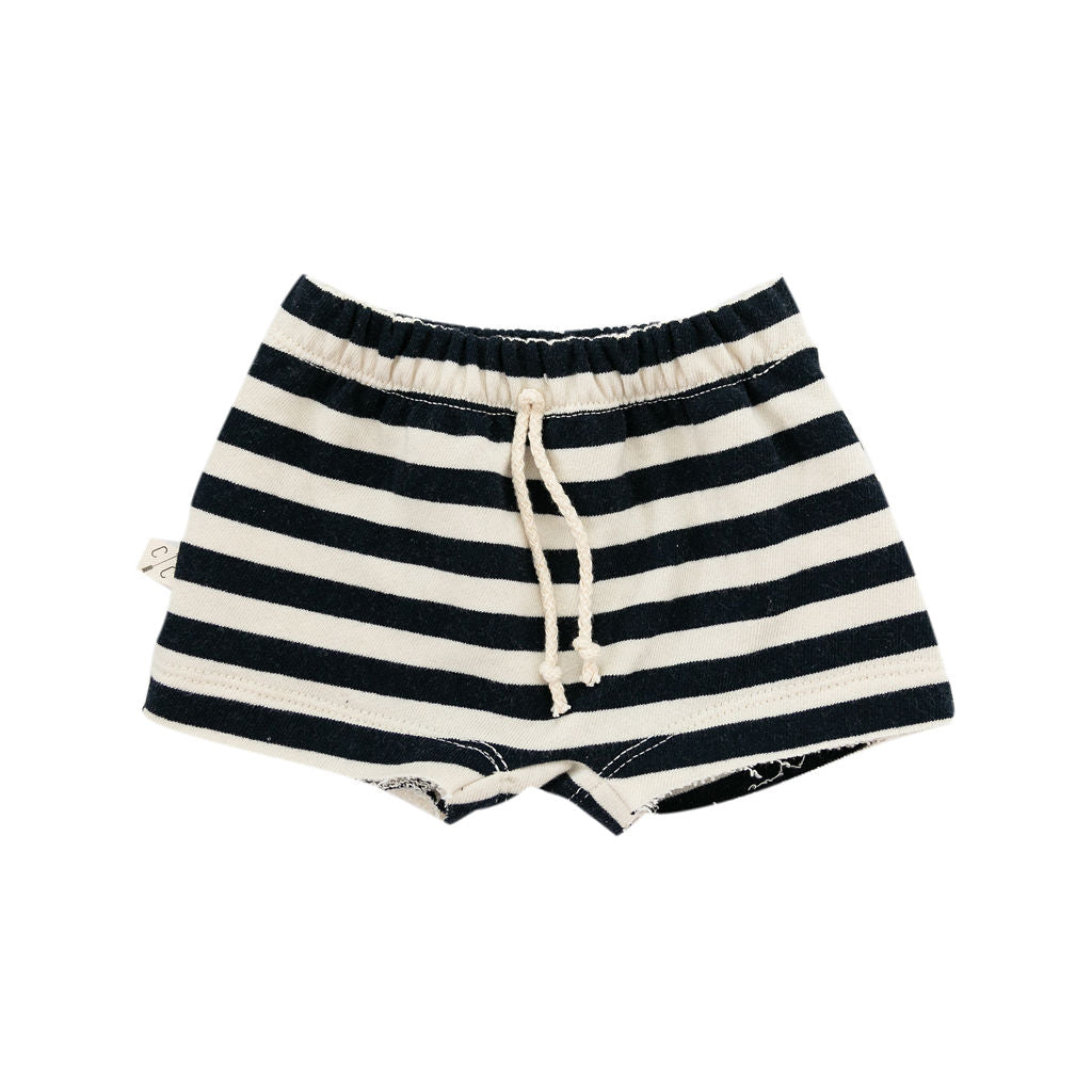 boy shorts - navy and cream stripe