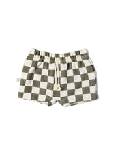 Load image into Gallery viewer, boy shorts - vetiver checkerboard