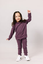 Load image into Gallery viewer, rib knit trademark hoodie - black plum