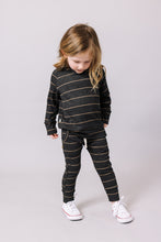 Load image into Gallery viewer, rib knit jogger - anthracite sand stripe